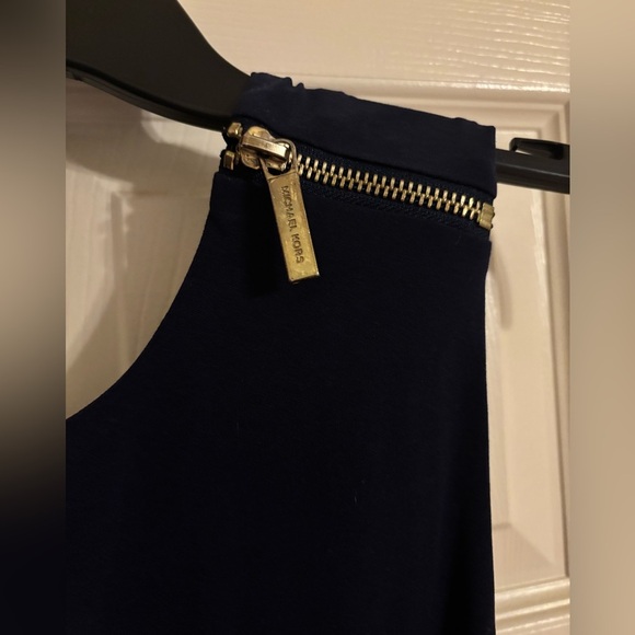 Women’s M Navy Blue Cropped Length Michael Kors Jumpsuit w Waist Tie and Pockets - Picture 5 of 7